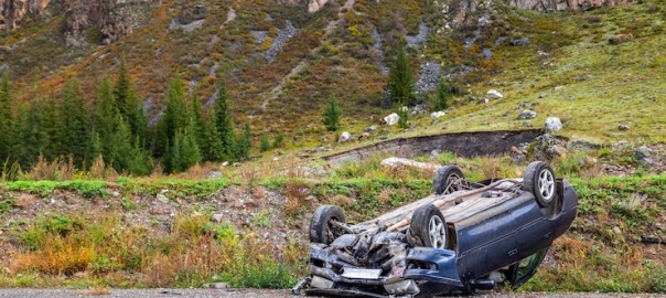 Overturned vehicle